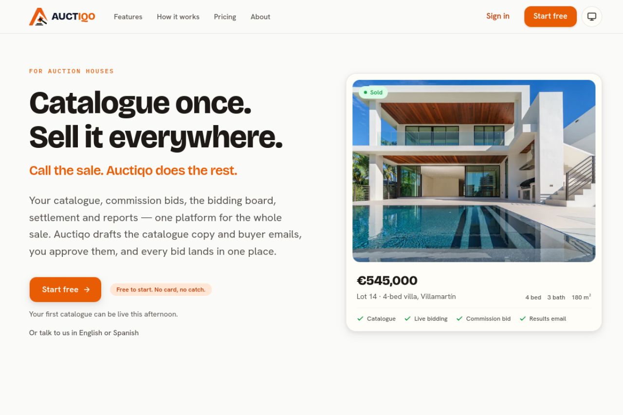Auctiqo auction management platform